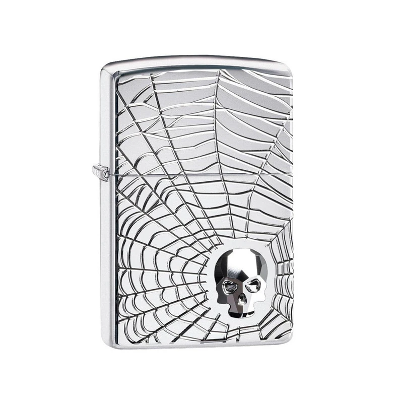 فندک زیپو مدل Zippo Spider Web Skull کد BKD 29931