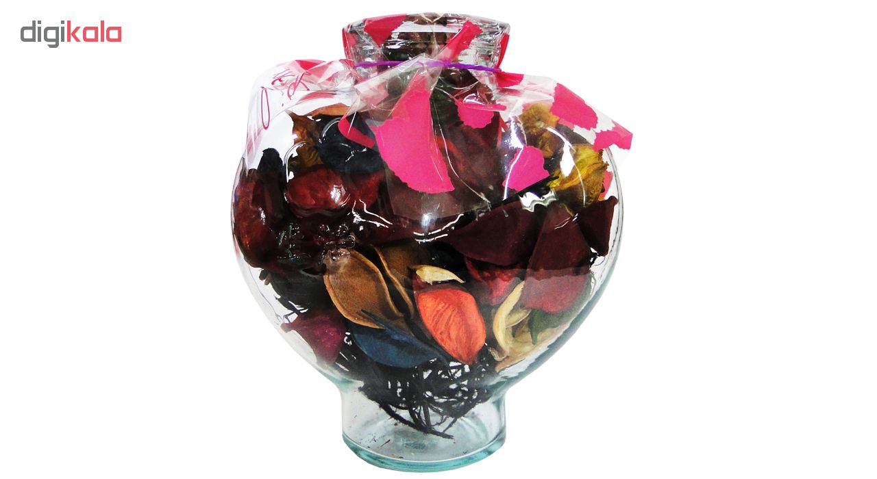 گل خشک کادویی طرح عشق مدل Love Bottle همراه بسته 50 عددی گلبرگ مصنوعی
