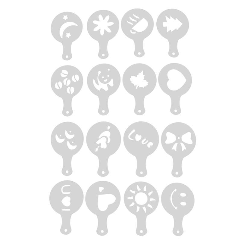 شابلون تزیینی قهوه مدلGater مجموعه 16 عددی