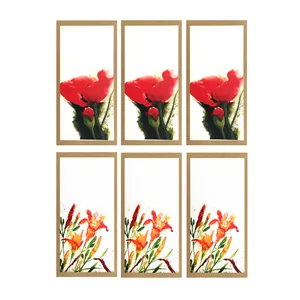 کارت پستال طرح گل نفیس گالری مجموعه 6 عددی