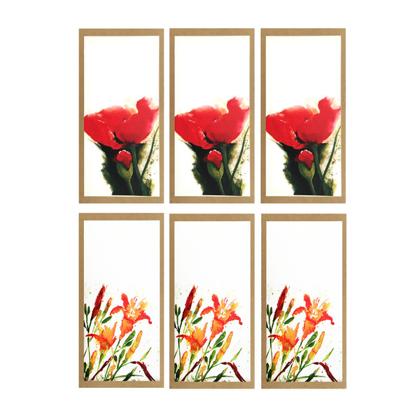 کارت پستال طرح گل نفیس گالری مجموعه 6 عددی