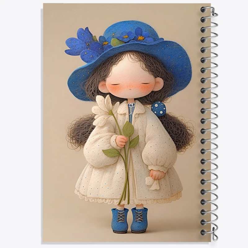 دفتر شطرنجی 50 برگ خندالو مدل نقطه ای طرح دخترانه کیوت کد F5154