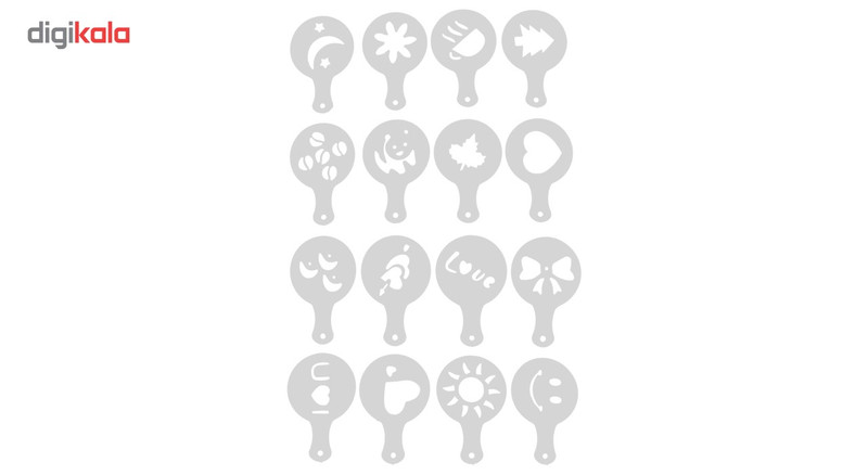 شابلون تزیینی قهوه مدلGater مجموعه 16 عددی