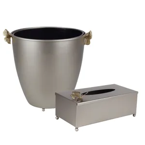 ست سطل و جای دستمال کاغذی مدل استاتیک