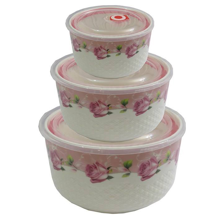 ظرف نگهدارنده 3 تکه طرح گل