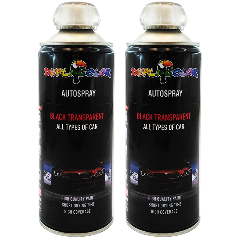 اسپری رنگ دودی چراغ و طلق خودرو دوپلی کالر مدل BLACK TRANSPARENT حجم 40 میلی لیتر بسته 2 عددی