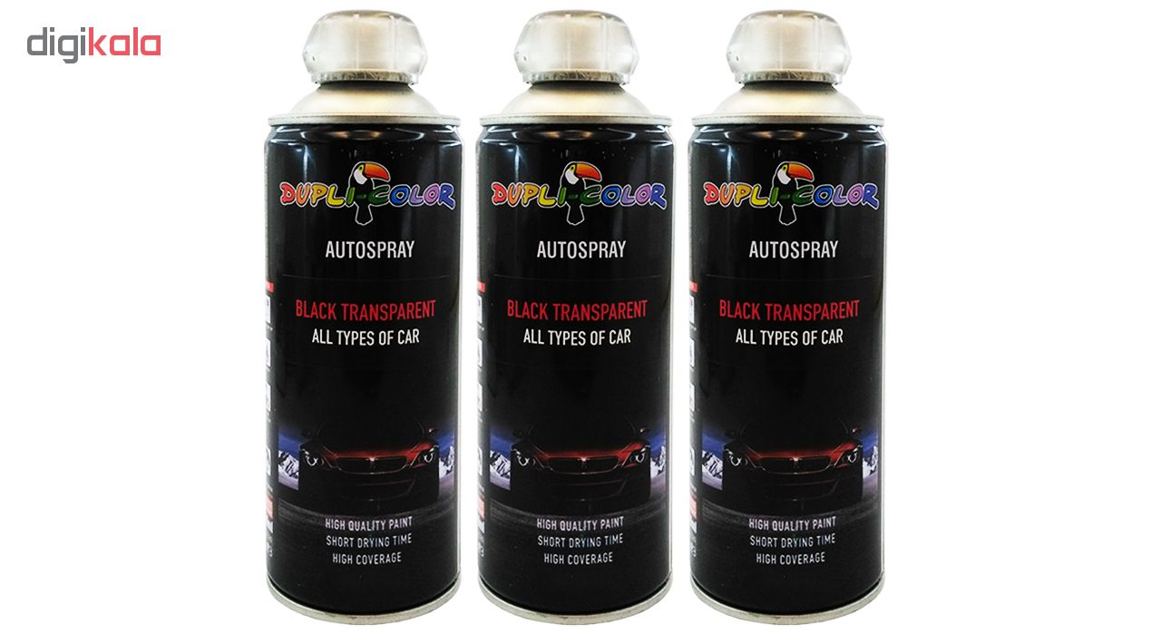 اسپری رنگ دودی چراغ و طلق خودرو دوپلی کالر مدل BLACK TRANSPARENT حجم 40 میلی لیتر بسته 3 عددی ( قیمت عمده )
