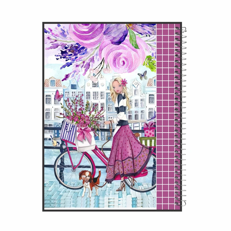 دفتر شطرنجی 40 برگ گلبرگ طرح دخترانه کد 4400