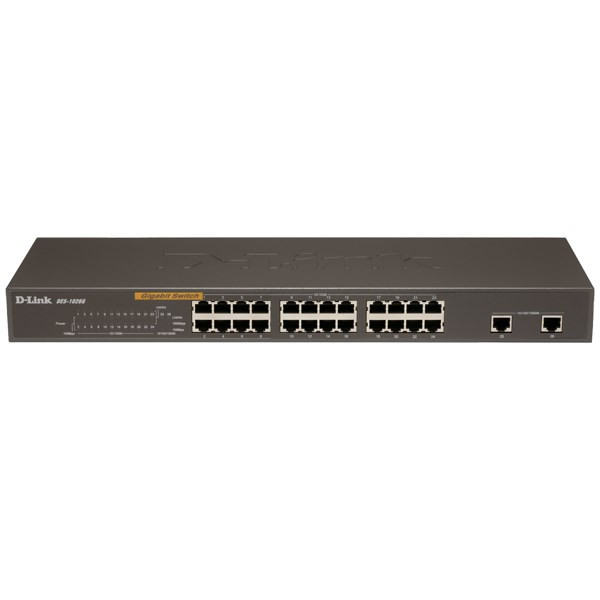 سوییچ 24 پورت مگابیتی، غیر مدیریتی و رکمونت دی-لینک مدل DES-1026G با دو پورت گیگابیتی
