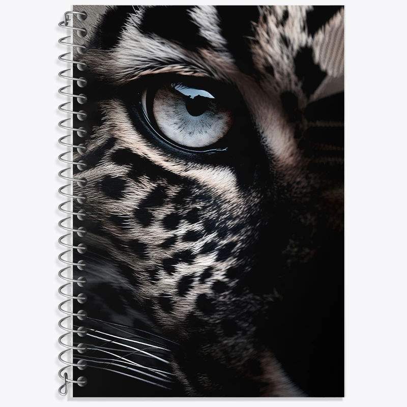 دفتر زبان 50 برگ خندالو مدل دو خط طرح چشم پلنگ کد F2654