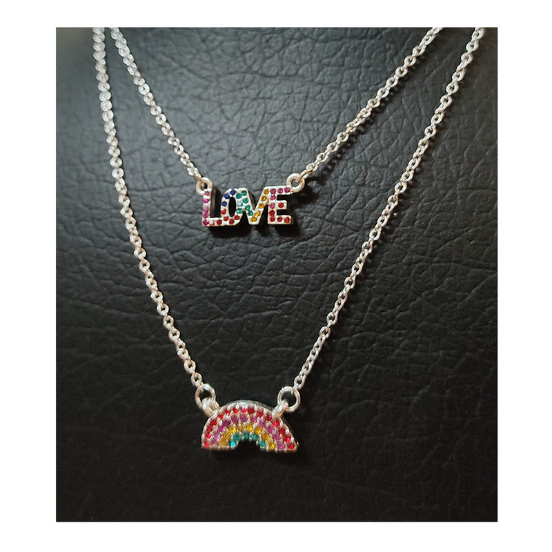 گردنبند دخترانه مدل رنگین کمان کد 25 گردنبند دخترانه مدل رنگین کمان کد 25