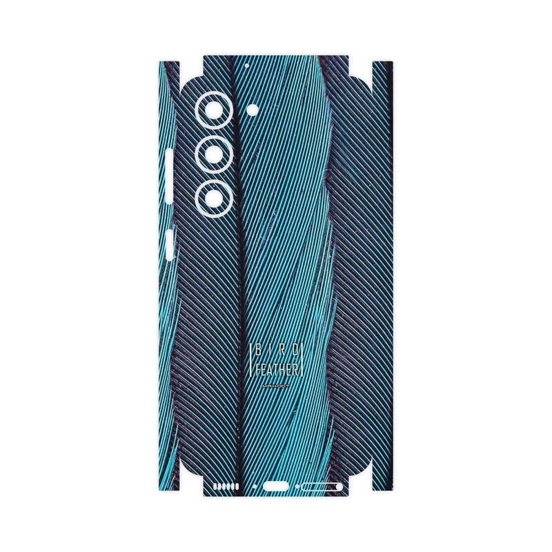 برچسب پوششی ماهوت مدل Turquoise feathers-FullSkin مناسب برای گوشی موبایل سامسونگ Galaxy S23