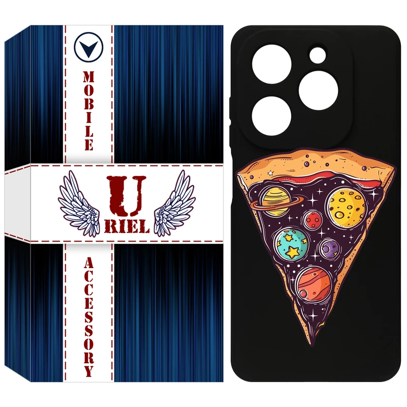 کاور یوریل مدل KSH کد 100 طرح پیتزای کهکشانی مناسب برای گوشی موبایل تکنو Spark 20 / Spark Go 2024