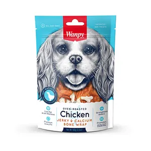 غذای تشویقی سگ ونپی مدل Chicken Jerky And Calcium Bone Wrap وزن 100 گرم