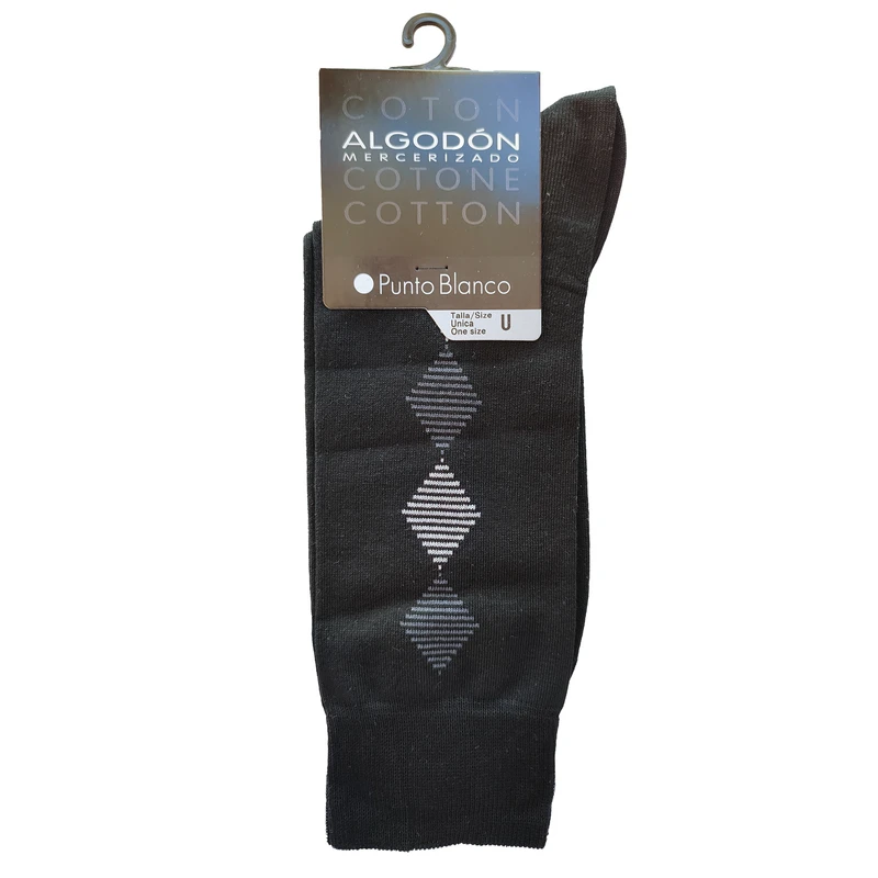 جوراب مردانه پونتو بلانکو مدل کتان مرسرایزد طرح دار  599-10-74719