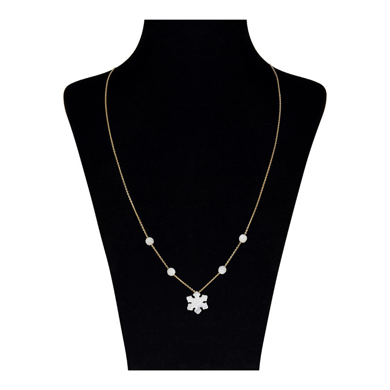 گردنبند طلا 18 عیار مایا ماهک مدل MM0867 طرح برف گردنبند طلا 18 عیار مایا ماهک مدل MM0867 طرح برف