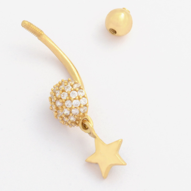 پیرسینگ طلا 18 عیار زنانه طلای مستجابی  مدل 6705