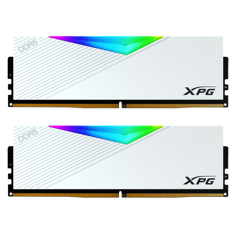 رم کامپیوتر DDR5 دو کاناله 6000 مگاهرتز CL40 ای دیتا ایکس پی جی مدل LANCER RGB WHITE DRAM MODULE ظرفیت 32 گیگابایت
