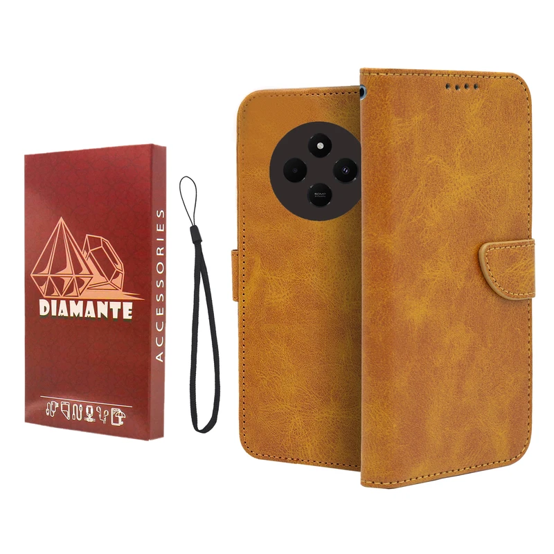 کیف کلاسوری دیامانته مدل Mortand Ros مناسب برای گوشی موبایل شیائومی Redmi 14C به همراه بندآویز