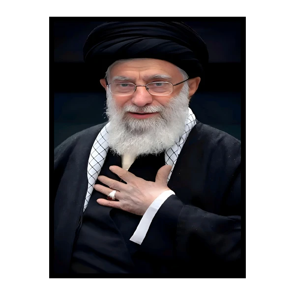 تابلو نوری بکلیت طرح رهبر ایران حضرت آیت الله سید علی خامنه ای مدل B-bu7228 فریم مشکی