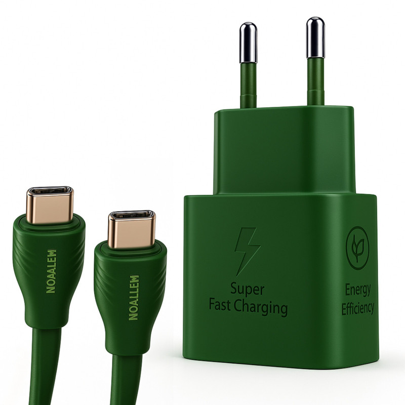 شارژر دیواری 25 وات معلم نوین مدل Galaxy A17 به همراه کابل USB-C