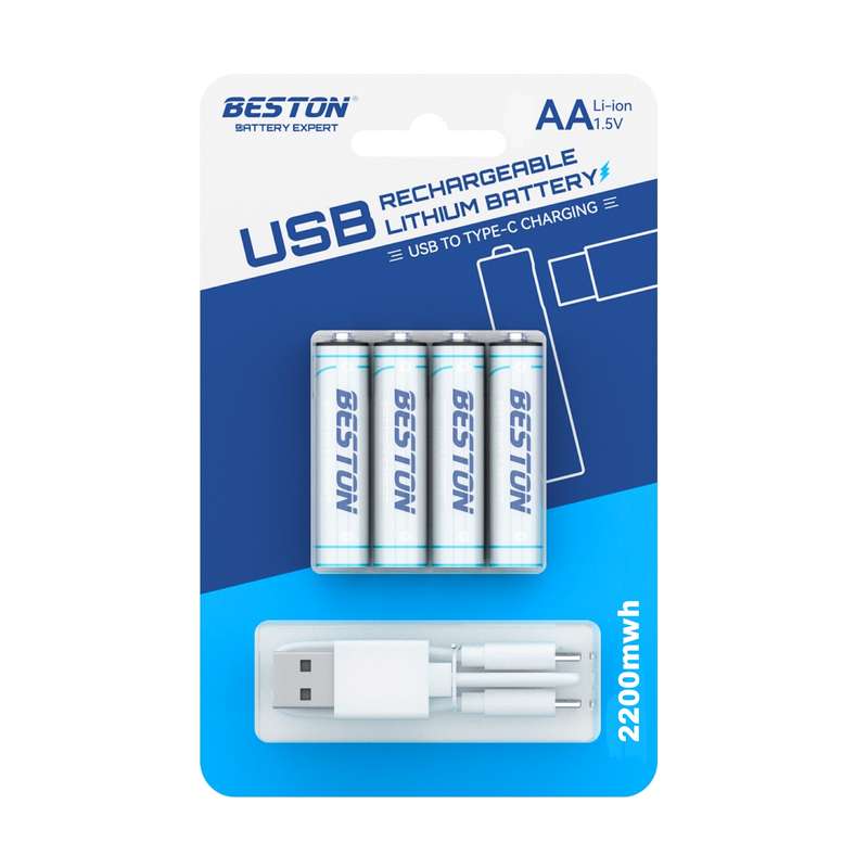 باتری قلمی قابل شارژ بستون مدل USB-TYPE C-CHARGING بسته چهار عددی باتری قلمی قابل شارژ بستون مدل USB-TYPE C-CHARGING بسته چهار عددی