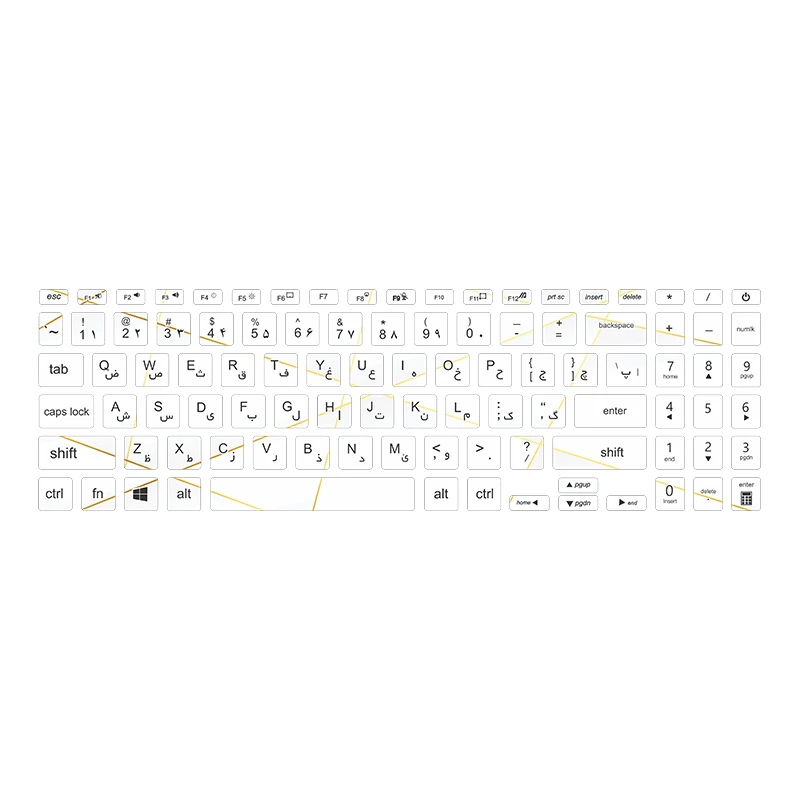 برچسب حروف فارسی کیبورد توییجین و موییجین مدل polygan 01 مناسب برای لپ تاپ ایسوس Vivobook 15 X1504V