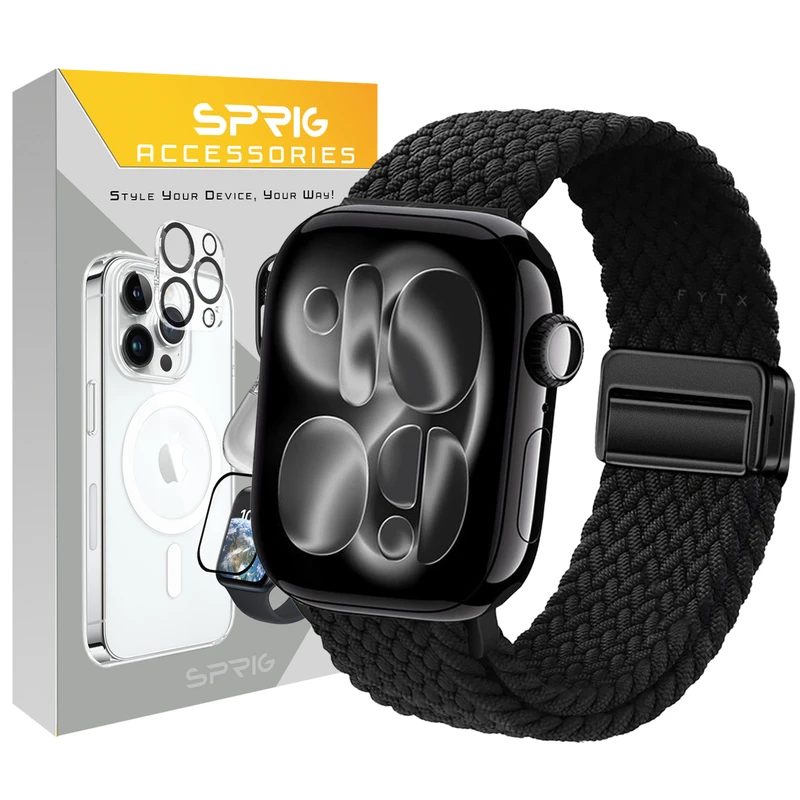 بند اسپریگ مدل Braided Solo Magnet مناسب برای اپل واچ 45 میلی متری سری 9