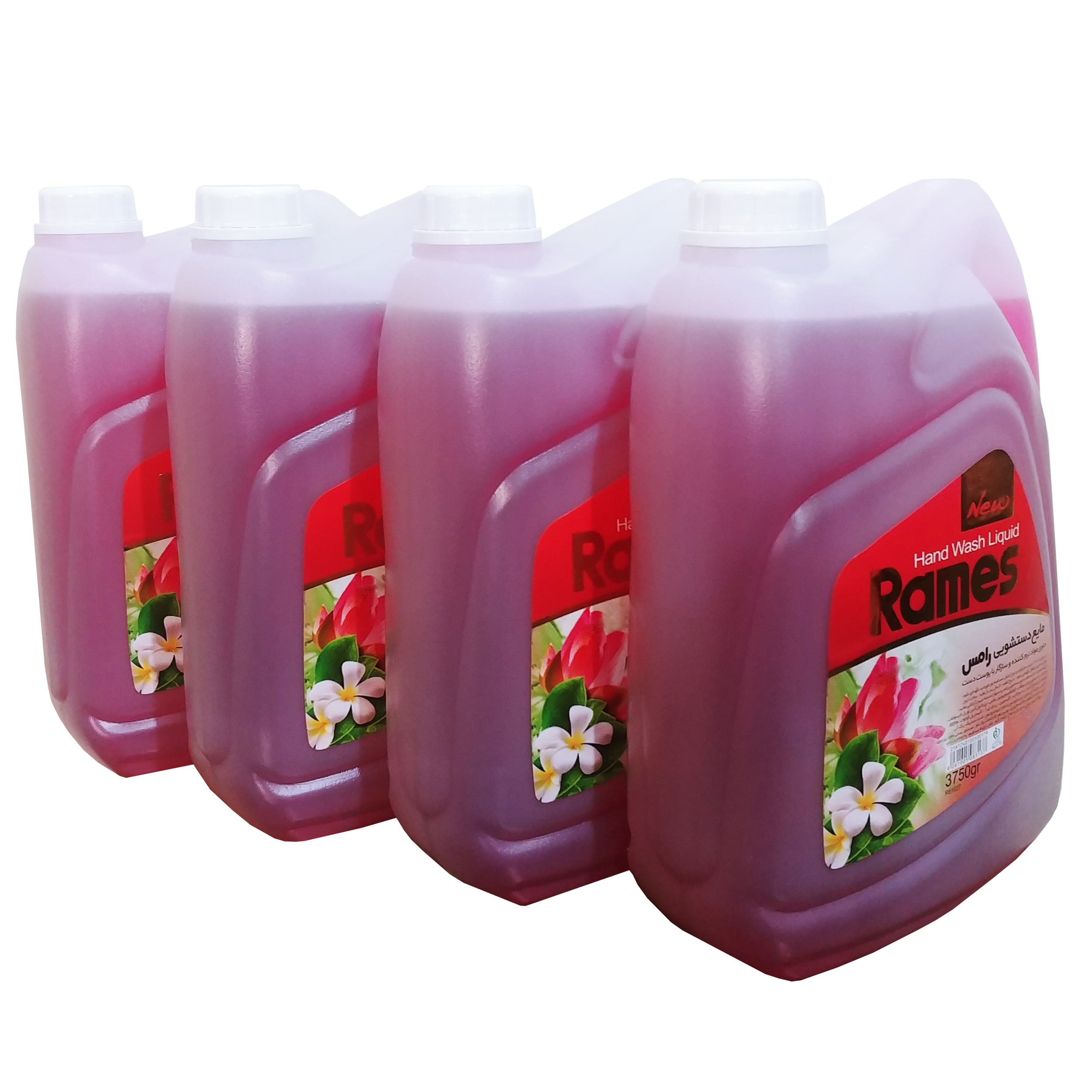  مایع دستشویی رامس طرح زمرد حجم 3750 میلی لیتری بسته 4 عددی 
