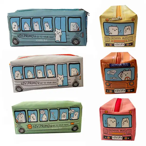 جامدادی مدل اتوبوسی فانتزی طرح تحصیلی زینو