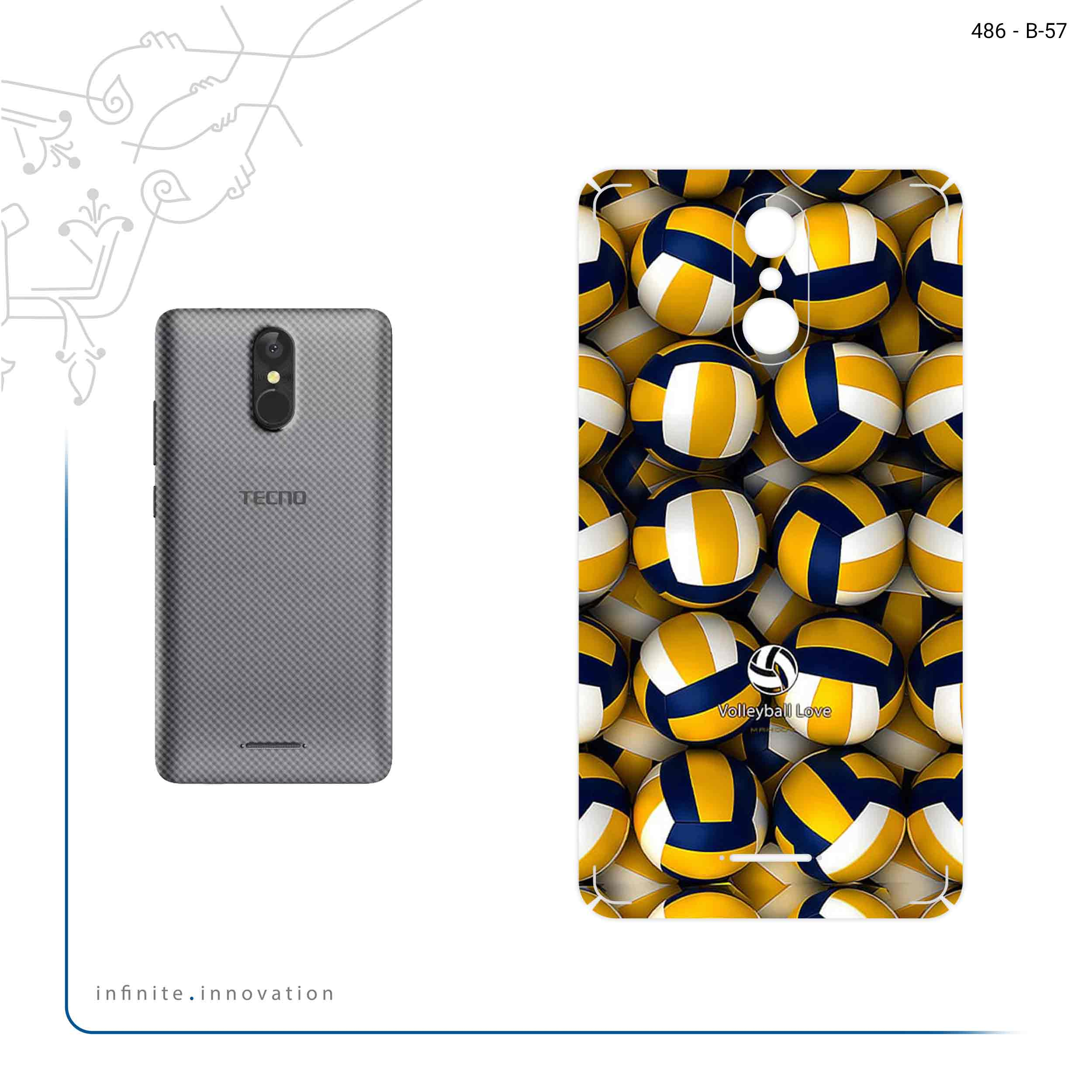 برچسب پوششی ماهوت مدل Volleyball مناسب برای گوشی موبایل تکنو WX3F LTE