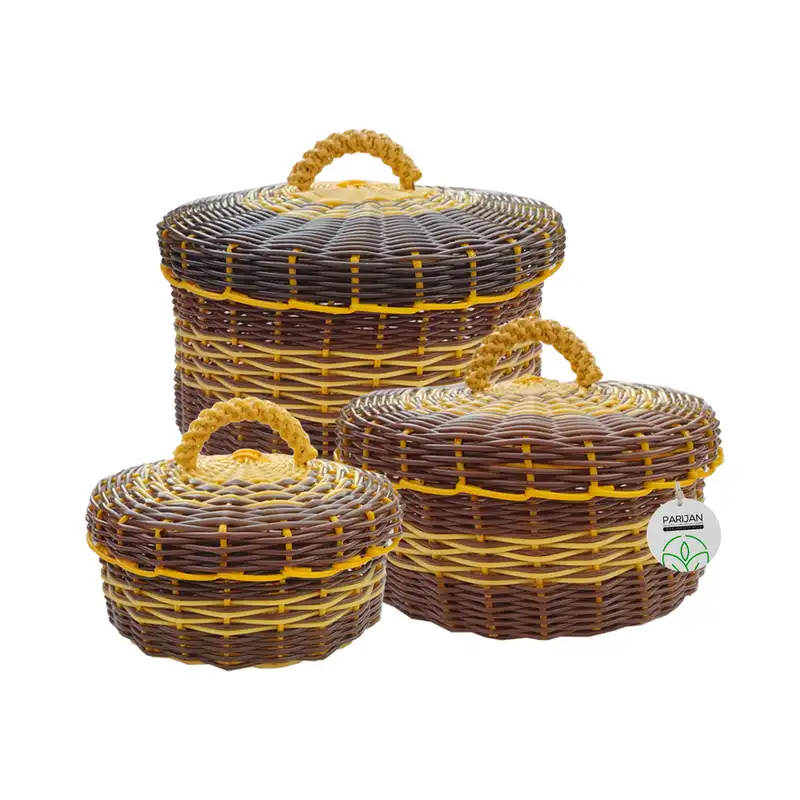 سبد حصیربافی پریجان مدل PRJ1015 بسته 3 عددی