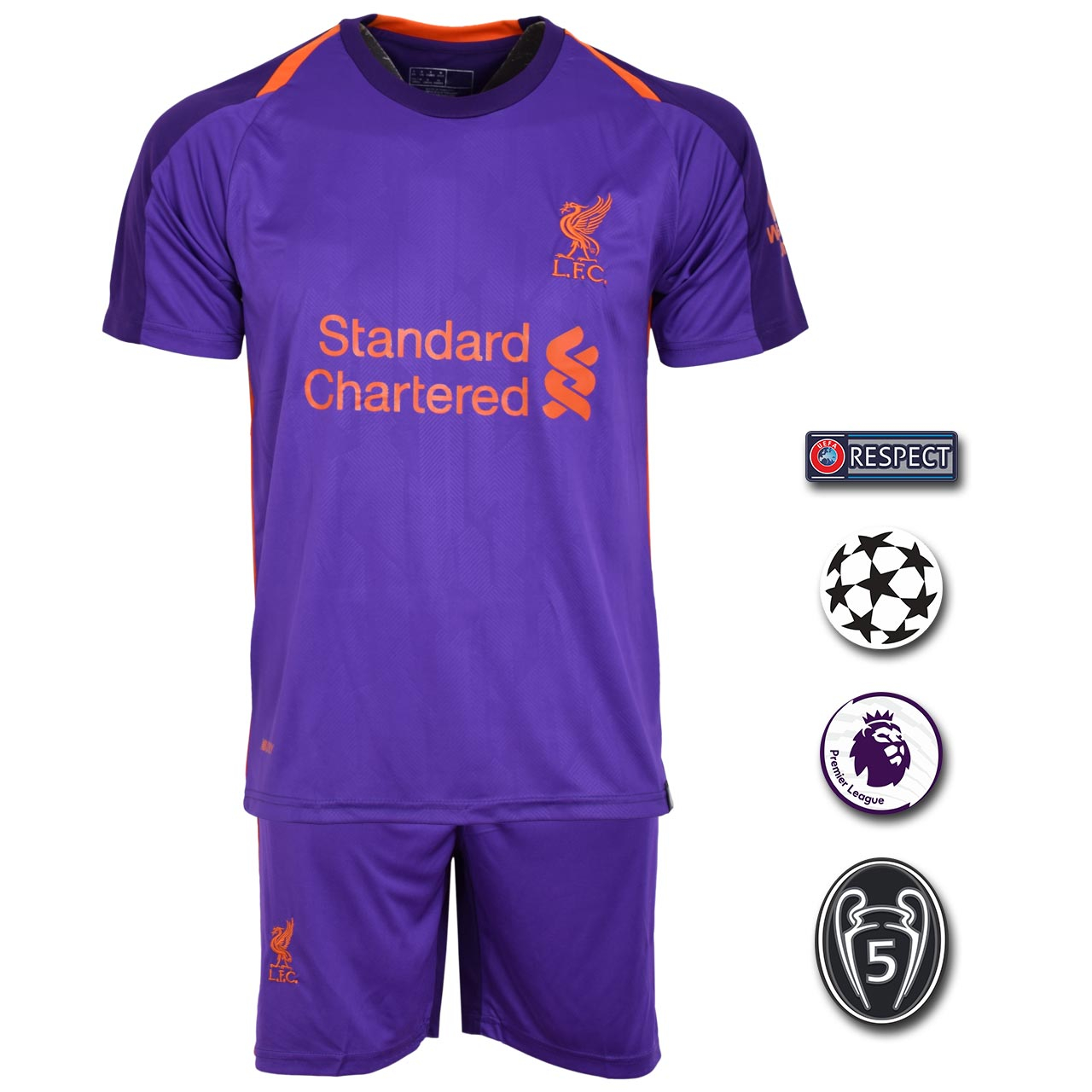 پیراهن و شورت وزرشی مردانه طرح لیورپول مدل Away18/19 به همراه تگ