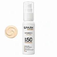 کرم ضد آفتاب رنگی صورت اسپارک وودن SPF 50 مدل ویتامین E &zwnj;محافظ UVA ،UVB مناسب برای انواع پوست حجم 50 میلی&zwnj;لیتر