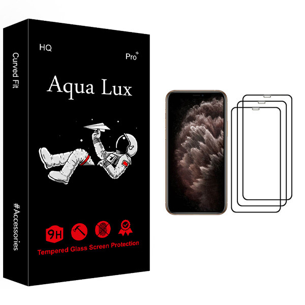 محافظ صفحه نمایش آکوا لاکس مدل +Pro مناسب برای گوشی موبایل اپل iPhone 11 pro max بسته 3 عددی