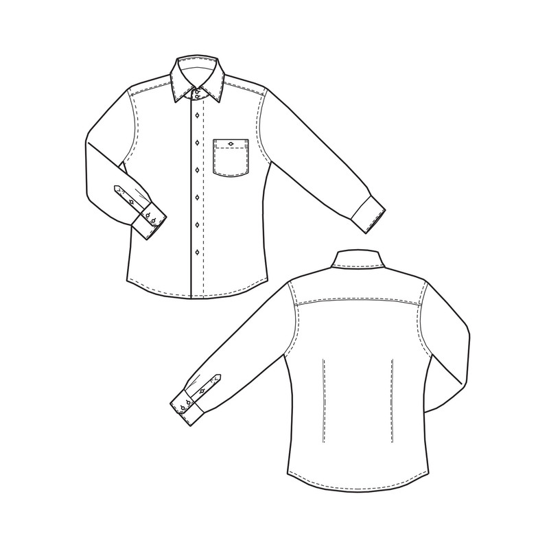 الگو خیاطی مدل پیراهن مردانه اسلیم فیت سایز 38 تا 44