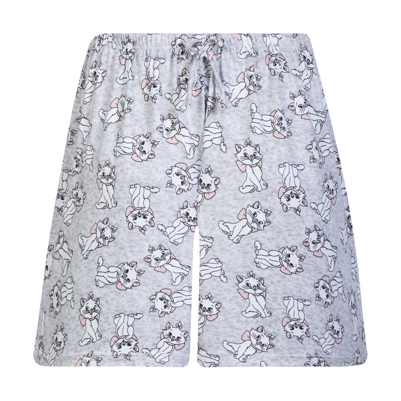 ست کراپ تی شرت و شلوارک زنانه افراتین مدل گربه کد 6584 رنگ طوسی