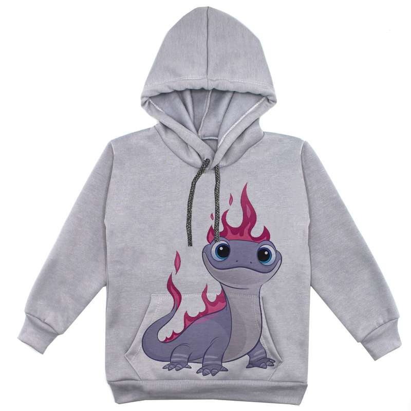 هودی پسرانه مدل دانیاسور F43 رنگ طوسی