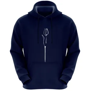 هودی زنانه مدل گل لاله F272 رنگ سرمه ای