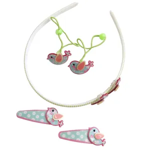 ست تل مو و کش مو و گیره مو دخترانه مدل STELBird01 بسته 5 عددی