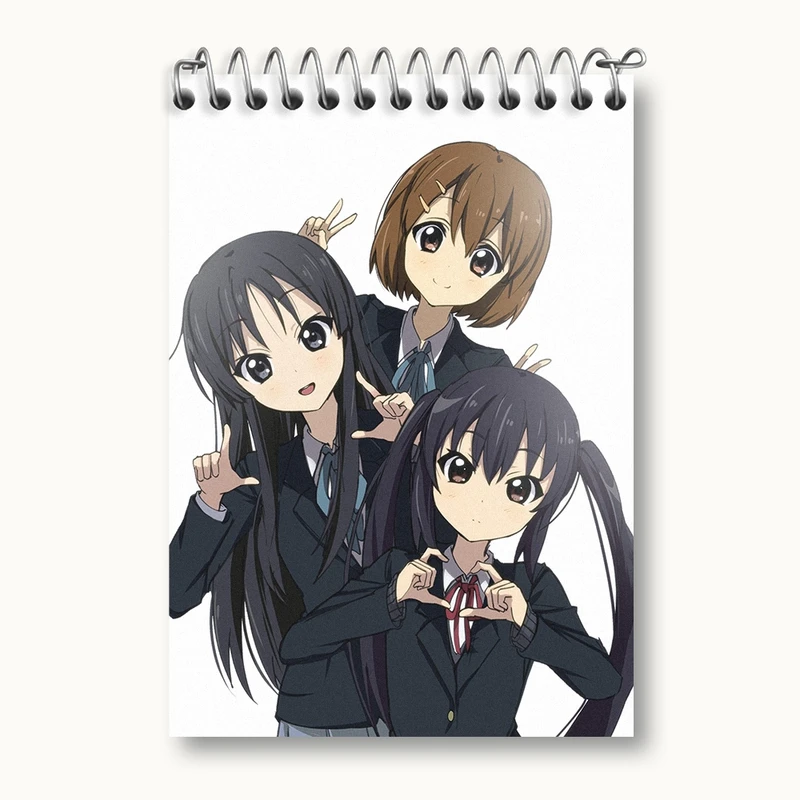 دفتر یادداشت 50 برگ خندالو مدل میو، یویی و آزوسا انیمه كي اون کد 34142