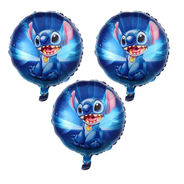 بادکنک فویلی مدل استیچ گرد کد stitchRoundB1 بسته 3 عددی