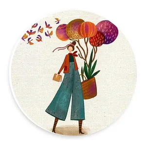 دیوارکوب طرح بانو و پرندگان مدل wtb235