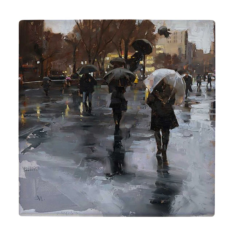  زیر لیوانی  طرح نقاشی شهر بارانی کد    5978762_4821