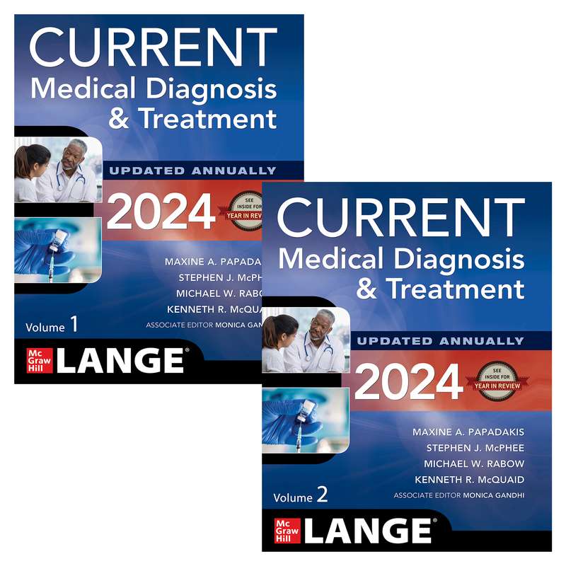 کتاب CURRENT Medical Diagnosis and Treatment 2024 اثر جمعی از نویسندگان انتشارات مک گراهیل 2 جلدی