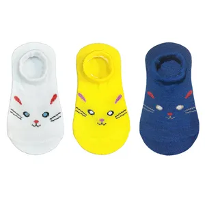 جوراب نوزادی طرح cat بسته 3 عددی