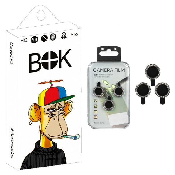 محافظ لنز دوربین رینگی نگین دار بوک مدل Gem Ring مناسب برای گوشی موبایل سامسونگ Galaxy A35 / A55 / A06 / S24 FE / IP 14 / IP 15