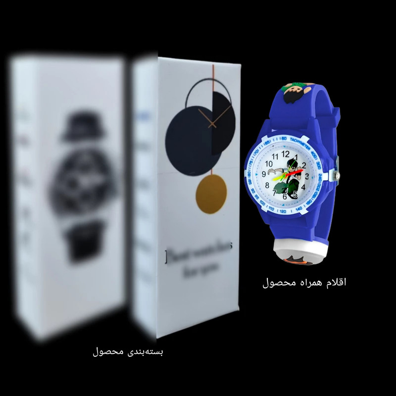 ساعت  مچی عقربه ای پسرانه مدل چراغدار بند سیلیکونی ضد حساسیت طرح بن‌تن کد 3