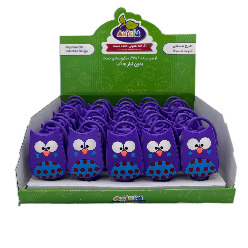 ژل ضدعفونی کننده دست آکسیکید مدل  جغد آویزدار حجم 29 میلی لیتر بسته 30 عددی