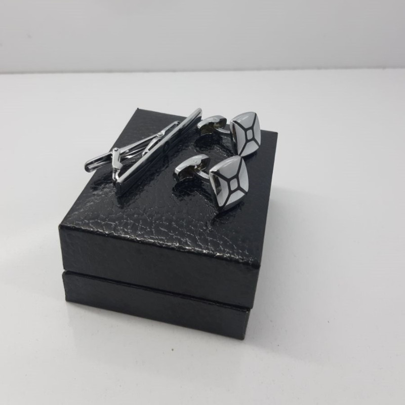 ست دکمه سردست و گیره کراوات مردانه مدل shabke